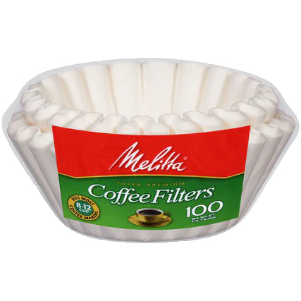 Melitta #8 Coffee Filters (100 Count 8-12 Cup Basket Filter White)